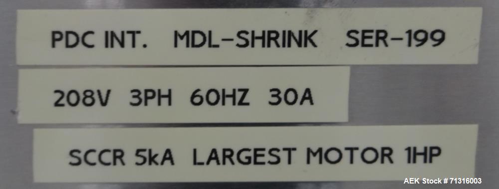 Used PDC Model Automatic Shrink Sleeve Labeler and Tamper Evident Neck Bander