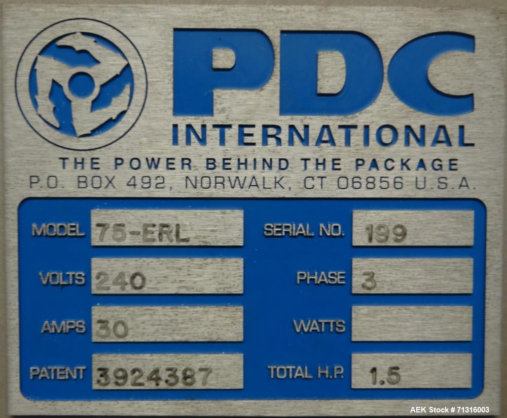 Used PDC Model Automatic Shrink Sleeve Labeler and Tamper Evident Neck Bander