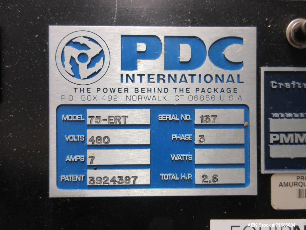 Used- PDC Model 75-ERT Tamper Evident Neck Bander or Shrink Sleeve Labeler