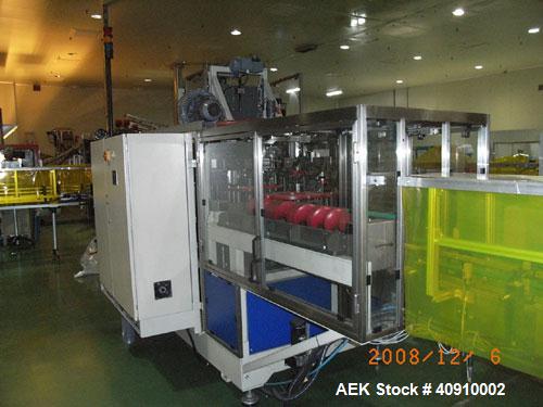 Used PDC Type PE Stretch Labeler, Model ETIRA HC610. 10 station, 15,000 BPH. Mfg 2001 by PDC (France).