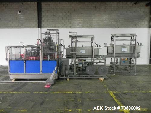 Used PDC Model HC High Speed 16 Station Rotary Stretch/Shrink Labeler. With steam tunnel, capable of speeds up to 600 BPM. Uses a clamp draw down technology method of application. Sleeve range: diame...