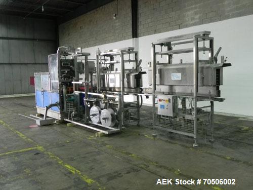 Used PDC Model HC High Speed 16 Station Rotary Stretch/Shrink Labeler. With steam tunnel, capable of speeds up to 600 BPM. Uses a clamp draw down technology method of application. Sleeve range: diame...