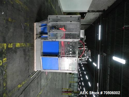 Used PDC Model HC High Speed 16 Station Rotary Stretch/Shrink Labeler. With steam tunnel, capable of speeds up to 600 BPM. Uses a clamp draw down technology method of application. Sleeve range: diame...