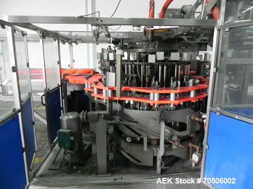 Used PDC Model HC High Speed 16 Station Rotary Stretch/Shrink Labeler. With steam tunnel, capable of speeds up to 600 BPM. Uses a clamp draw down technology method of application. Sleeve range: diame...