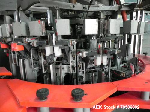 Used PDC Model HC High Speed 16 Station Rotary Stretch/Shrink Labeler. With steam tunnel, capable of speeds up to 600 BPM. Uses a clamp draw down technology method of application. Sleeve range: diame...