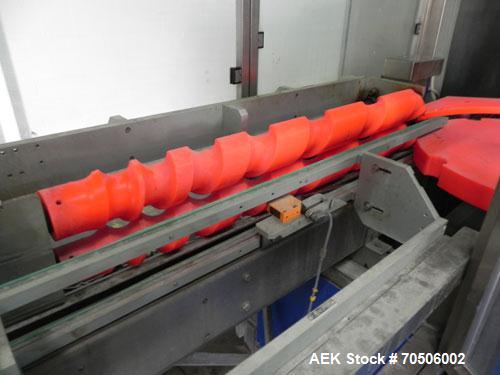 Used PDC Model HC High Speed 16 Station Rotary Stretch/Shrink Labeler. With steam tunnel, capable of speeds up to 600 BPM. Uses a clamp draw down technology method of application. Sleeve range: diame...