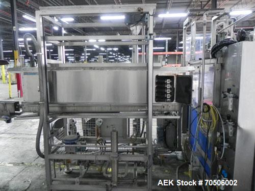 Used PDC Model HC High Speed 16 Station Rotary Stretch/Shrink Labeler. With steam tunnel, capable of speeds up to 600 BPM. Uses a clamp draw down technology method of application. Sleeve range: diame...
