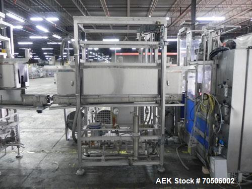 Used PDC Model HC High Speed 16 Station Rotary Stretch/Shrink Labeler. With steam tunnel, capable of speeds up to 600 BPM. Uses a clamp draw down technology method of application. Sleeve range: diame...