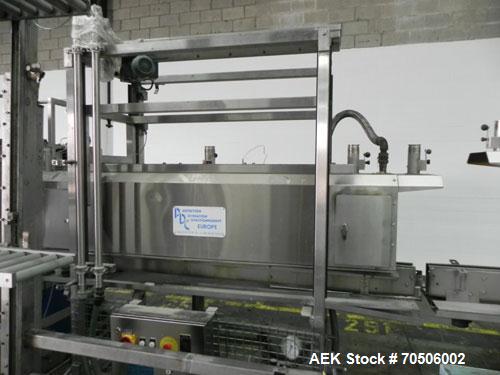 Used PDC Model HC High Speed 16 Station Rotary Stretch/Shrink Labeler. With steam tunnel, capable of speeds up to 600 BPM. Uses a clamp draw down technology method of application. Sleeve range: diame...