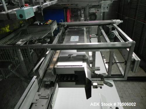 Used PDC Model HC High Speed 16 Station Rotary Stretch/Shrink Labeler. With steam tunnel, capable of speeds up to 600 BPM. Uses a clamp draw down technology method of application. Sleeve range: diame...