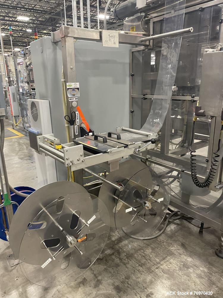 Used-PDC Model R-300Tsert inline sleeve labeler. Has dual worm infeed, with registration and perforating wheel. Last running...