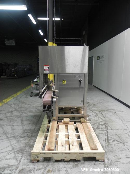 Used Styrotech Model ST-2200 Stretch Sleeve Labeler.  Machine is capable of speeds up to 45 bottles per minute - depending on materials and application. Sizes range up to 2 gallons. Stainless steel f...