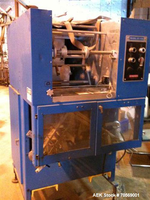 Used Styrotech model ST-100 stretch shrink sleeve labeler. Capable of speeds up to 45 bottles ber minute. Can handle container sizes up to 1.5 gallon containers (with changeparts). Currently set up o...