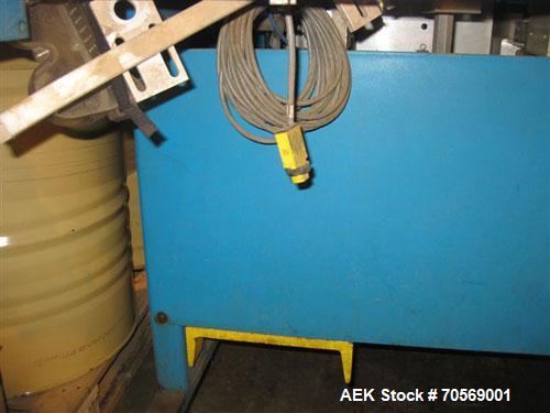 Used Styrotech model ST-100 stretch shrink sleeve labeler. Capable of speeds up to 45 bottles ber minute. Can handle container sizes up to 1.5 gallon containers (with changeparts). Currently set up o...