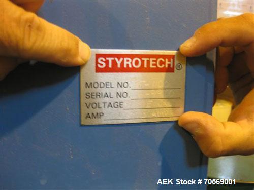 Used Styrotech model ST-100 stretch shrink sleeve labeler. Capable of speeds up to 45 bottles ber minute. Can handle container sizes up to 1.5 gallon containers (with changeparts). Currently set up o...