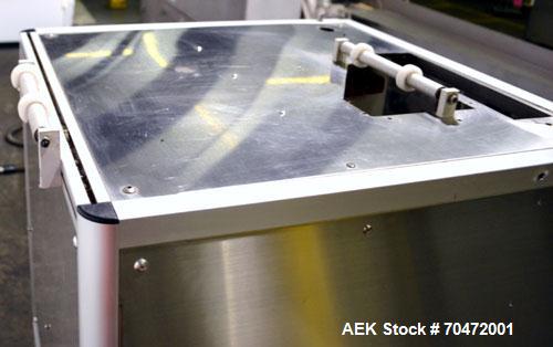 Used TriPack LSA-160 Automatic Shrink Sleeve Labeler Applicator / Neck Bander. Capable of speeds up to 100 BPM. Layflat width 40mm-170mm. Product Diameter 1" to 4.5". Cut off length 30mm-200mm. Thick...