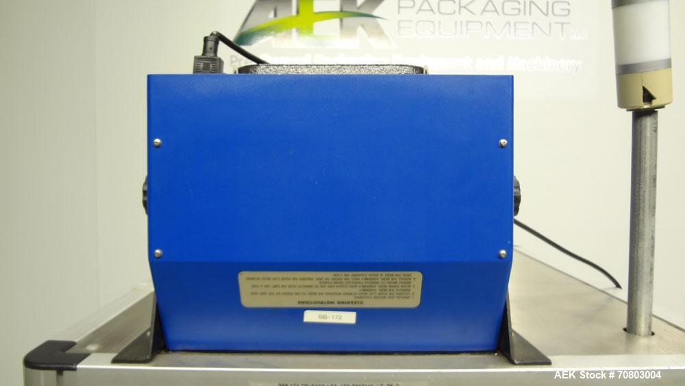 Used TriPack LSA-160 Automatic Shrink Sleeve Labeler Applicator / Neck Bander. Capable of speeds up to 100 BPM. Layflat width 40mm-170mm. Product Diameter 1" to 4.25". Cut off length 30mm-200mm. Thic...