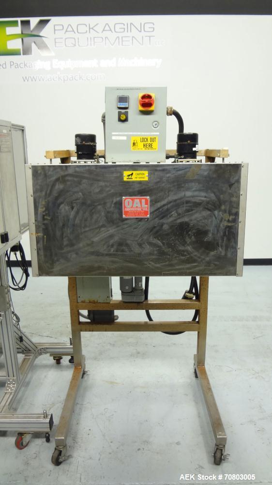 Used TriPack LSA-160 Automatic Shrink Sleeve Labeler Applicator / Neck Bander. Capable of speeds up to 100 BPM. Layflat width 40mm-170mm. Product Diameter 1" to 4.25". Cut off length 30mm-200mm. Thic...