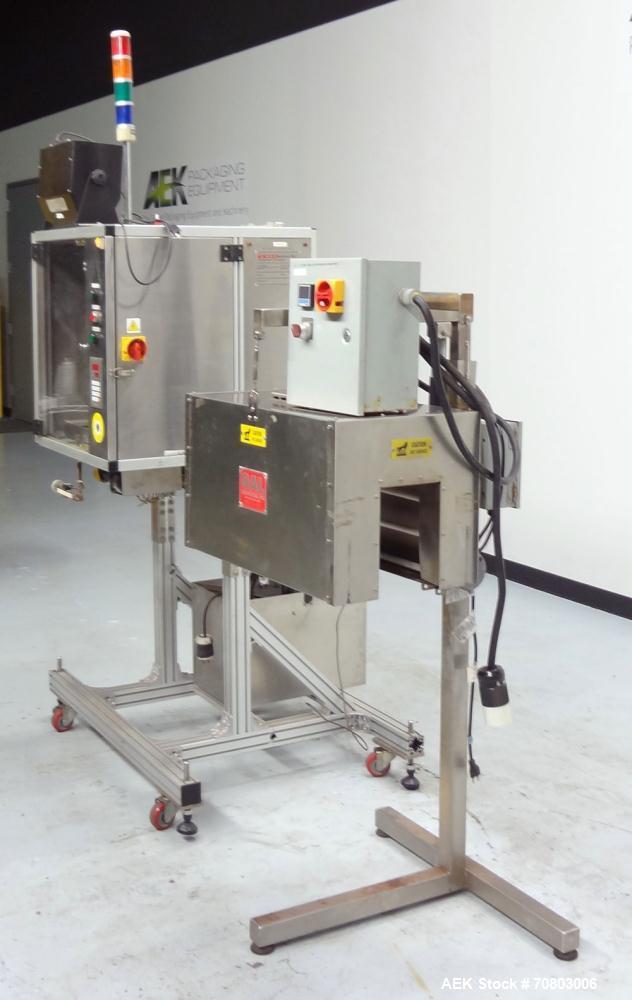 Used TriPack LSA-160 Automatic Shrink Sleeve Labeler Applicator / Neck Bander. Capable of speeds up to 100 BPM. Layflat width 40mm-170mm. Product diameter 25mm to 1" to 110mm. Cut off length 30mm-200...
