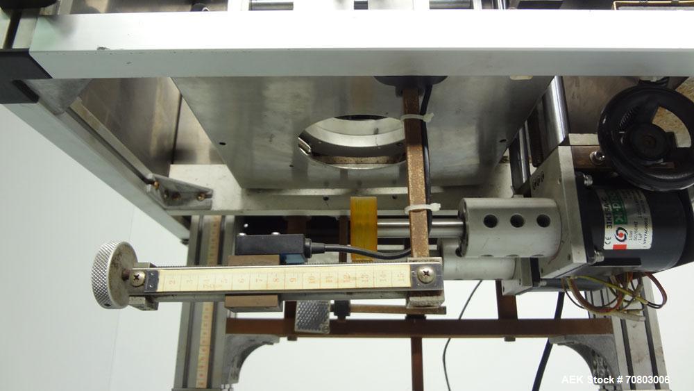Used TriPack LSA-160 Automatic Shrink Sleeve Labeler Applicator / Neck Bander. Capable of speeds up to 100 BPM. Layflat width 40mm-170mm. Product diameter 25mm to 1" to 110mm. Cut off length 30mm-200...