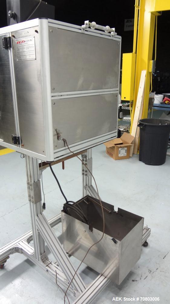 Used TriPack LSA-160 Automatic Shrink Sleeve Labeler Applicator / Neck Bander. Capable of speeds up to 100 BPM. Layflat width 40mm-170mm. Product diameter 25mm to 1" to 110mm. Cut off length 30mm-200...