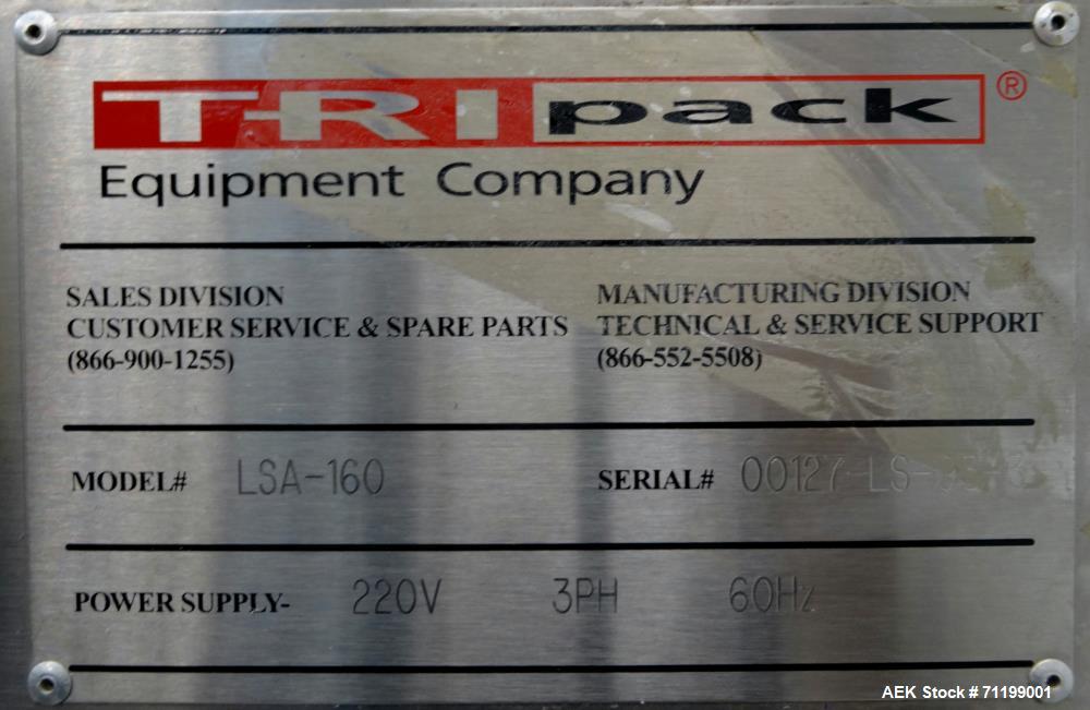Used TriPack Model LSA-160 Automatic Shrink Sleeve Labeler  or Neck Bander with