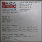 Used Axon Styrotech EZ-Seal EZ-200 Single Head Tamper Evident Neck Bander. Designed to run up to 120 containers per minute. 1-60/115 volt, 10 amp, serial # T-100210B, built 05/2010. Includes a heat s...