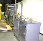 Used Fuji Intersleeve Model 3200H Horizontal sleeve labeler. Maximum speed 15,000/hour ( ref. sleeve 100 cl x 30lfw). Product diameter 8-40mm, product length 40-200mm. Last running plastic vials off ...
