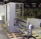 Used Fuji Intersleeve Model 3200H Horizontal sleeve labeler. Maximum speed 15,000/hour ( ref. sleeve 100 cl x 30lfw). Product diameter 8-40mm, product length 40-200mm. Last running plastic vials off ...