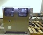 Used Fuji Intersleeve Model 3200H Horizontal sleeve labeler. Maximum speed 15,000/hour ( ref. sleeve 100 cl x 30lfw). Product diameter 8-40mm, product length 40-200mm. Last running plastic vials off ...