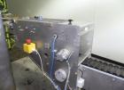 Used Fuji Intersleeve Model 3200H Horizontal sleeve labeler. Maximum speed 15,000/hour ( ref. sleeve 100 cl x 30lfw). Product diameter 8-40mm, product length 40-200mm. Last running plastic vials off ...