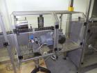 Used Fuji Intersleeve Model 3200H Horizontal sleeve labeler. Maximum speed 15,000/hour ( ref. sleeve 100 cl x 30lfw). Product diameter 8-40mm, product length 40-200mm. Last running plastic vials off ...