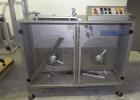 Used Fuji Intersleeve Model 3200H Horizontal sleeve labeler. Maximum speed 15,000/hour ( ref. sleeve 100 cl x 30lfw). Product diameter 8-40mm, product length 40-200mm. Last running plastic vials off ...