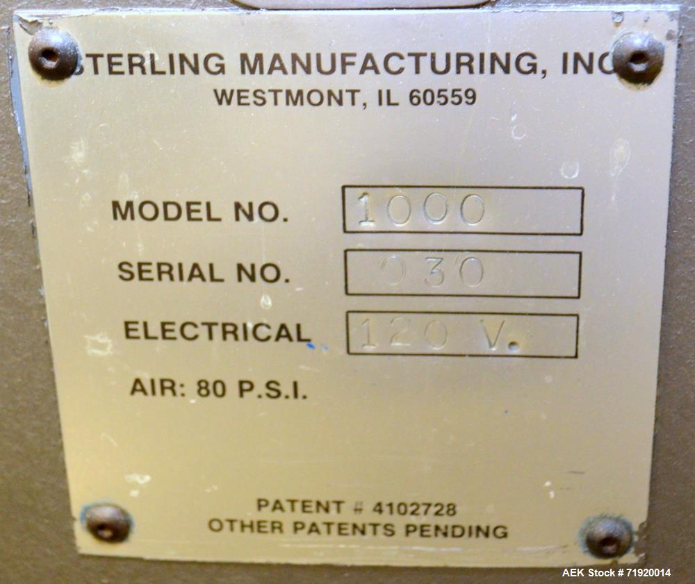 Used- Sterling Manufacturing Stretch Sleeve Label Applicator, Model 1000