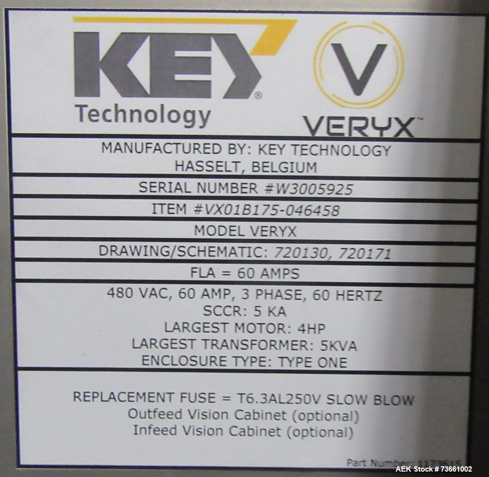 Industrial Key VERYX B175 Optical Color Sorting System for Vegetables & Fruit