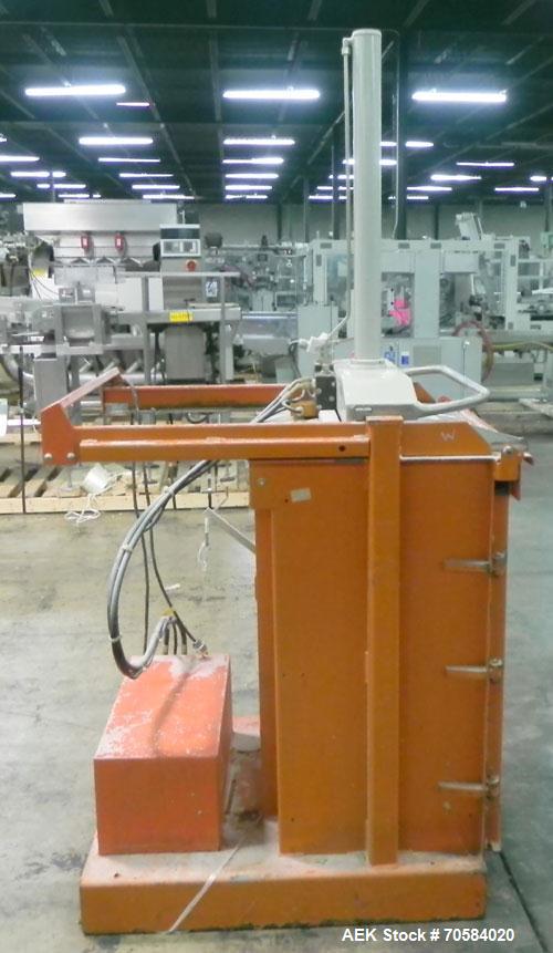 Used Orwak Model 5010 Automatic Top Load Baler.  Machine has a 30 second cycle time.  Has small footprint for easy storage.  Can handle weights up to 130 lb bales (cardboard) and 200 lb bales (plasti...