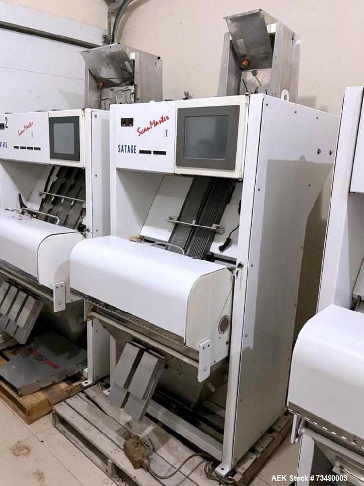 Used Satake ScanMaster II Color Optical Sorter – Model SM11-200IEF | 20 Ejectors | Stainless | IR + Bichromatic Cameras | Pecan Application