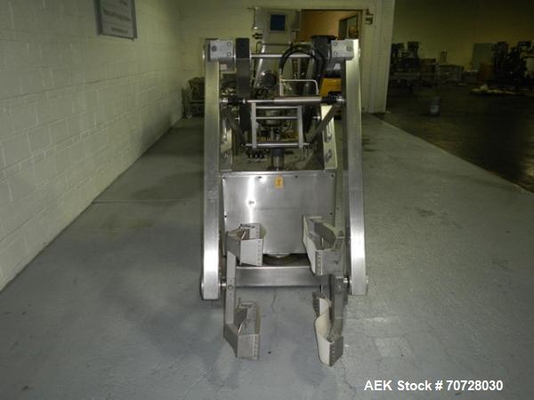 Used Muller Drum Lift and Tilt, Type SLDNE75/4, stainless steel construction, rated 150 kg capacity, serial #923725, new 1992.