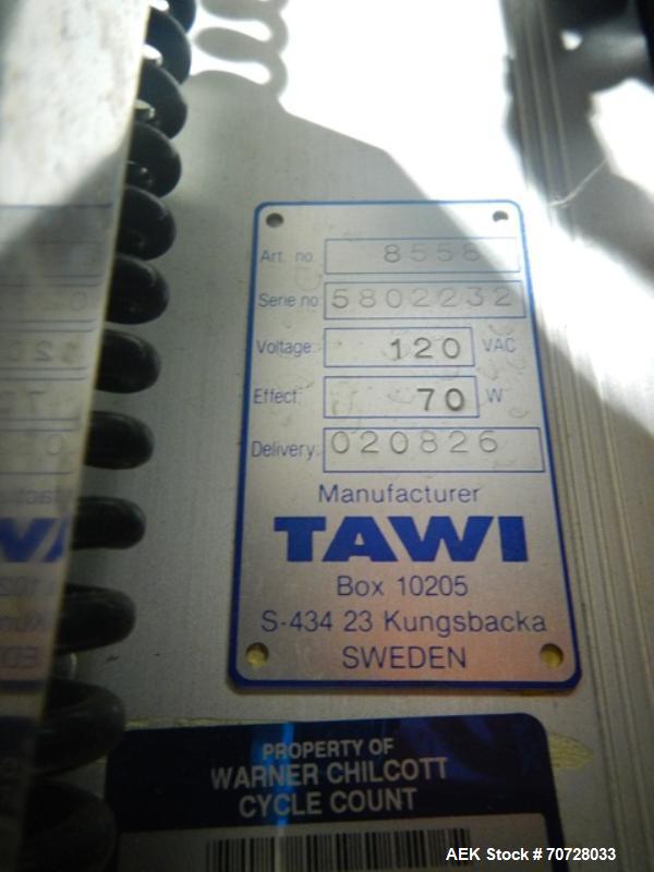 Used TAWI MAXILIFT drum handler, model PRO200, 265# max weight, 84" max hight, with rotations and lift controls.