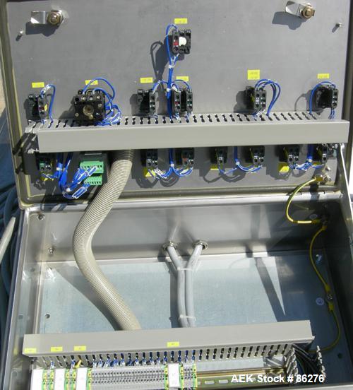 USED: L B Bohle tote lift, model PM400, 316 stainless steel. Capcity 800 pounds. Includes an approximate 600 liter tote. Driven by a 2.25 kw, 3/60/460 volt motor. Built 2000.