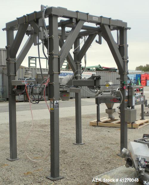 Used Chantland Material Handling Solution FIBC Filling System, Model 4260, Consisting Of: (1) Carbon steel frame, approximately 66" wide x 84" long x 113" tall. Includes a bag hanger. (1) Cassel Meta...