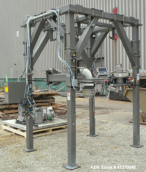 Used Chantland Material Handling Solution FIBC Filling System, Model 4260, Consisting Of: (1) Carbon steel frame, approximately 66" wide x 84" long x 113" tall. Includes a bag hanger. (1) Cassel Meta...