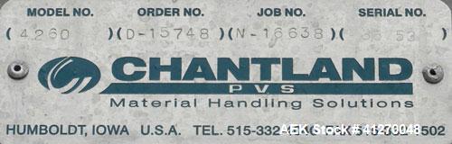 Used Chantland Material Handling Solution FIBC Filling System, Model 4260, Consisting Of: (1) Carbon steel frame, approximately 66" wide x 84" long x 113" tall. Includes a bag hanger. (1) Cassel Meta...