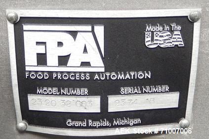 Used Hi-Tech/FPA 800mm Dough Feeding System.