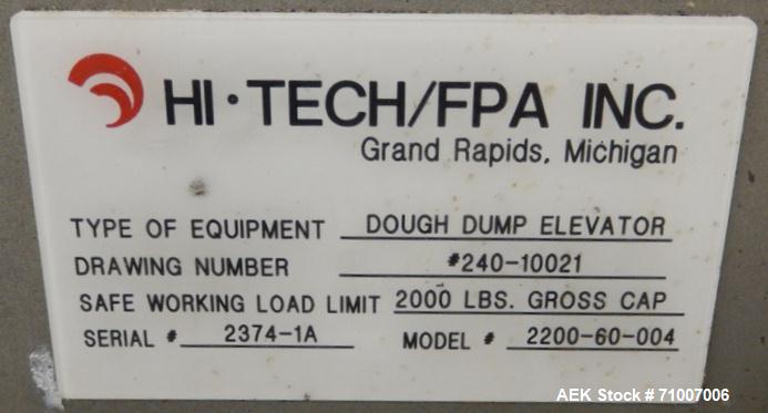 Used Hi-Tech/FPA 800mm Dough Feeding System.