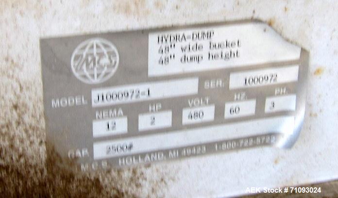 Used- Hydra-Dump Gaylord Box Dumper, Model: J1000972-1, S/N: 1000972