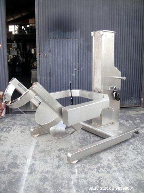 Used Metolift Barrel Dumper, Model TULM-02-DM, Stainless Steel. Capacity 150 Kg.
