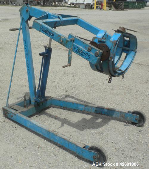 Used Morse Manufacturing Hydra-Lift Drum Dumper, Series 400, Model 400-A60, Carbon Steel. Manual lift and tilt, 60’’ lift height from floor to lowest point of a horizontal 55 gallon steel drum. Drum ...