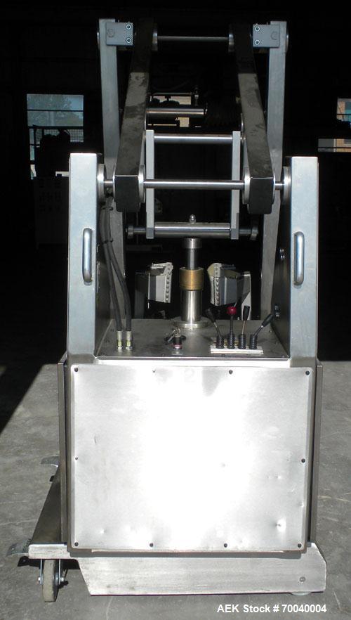 Used Muller Mobile Drum Handler, Model SLD 150/4, Stainless Steel. 23’’ (600 mm) Maximum diameter container, 550 pound maximum capacity lift load (250 kg), approximately 135’’ dump height. Operating ...