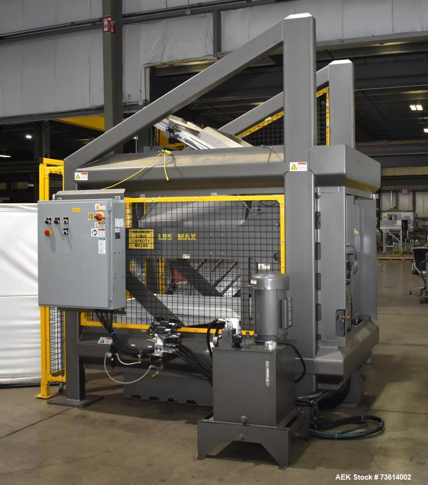 Used National Bulk Equipment (NBE) Box Dumper – 850 lb Capacity – Hydraulic Tote Dumper with Allen-Bradley Controls